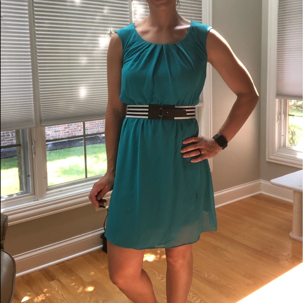 Teal simple dress